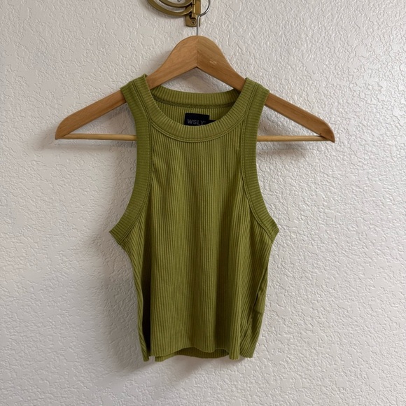 WSLY The Rivington Cropped Tank in Cactus Size Large - Picture 1 of 4